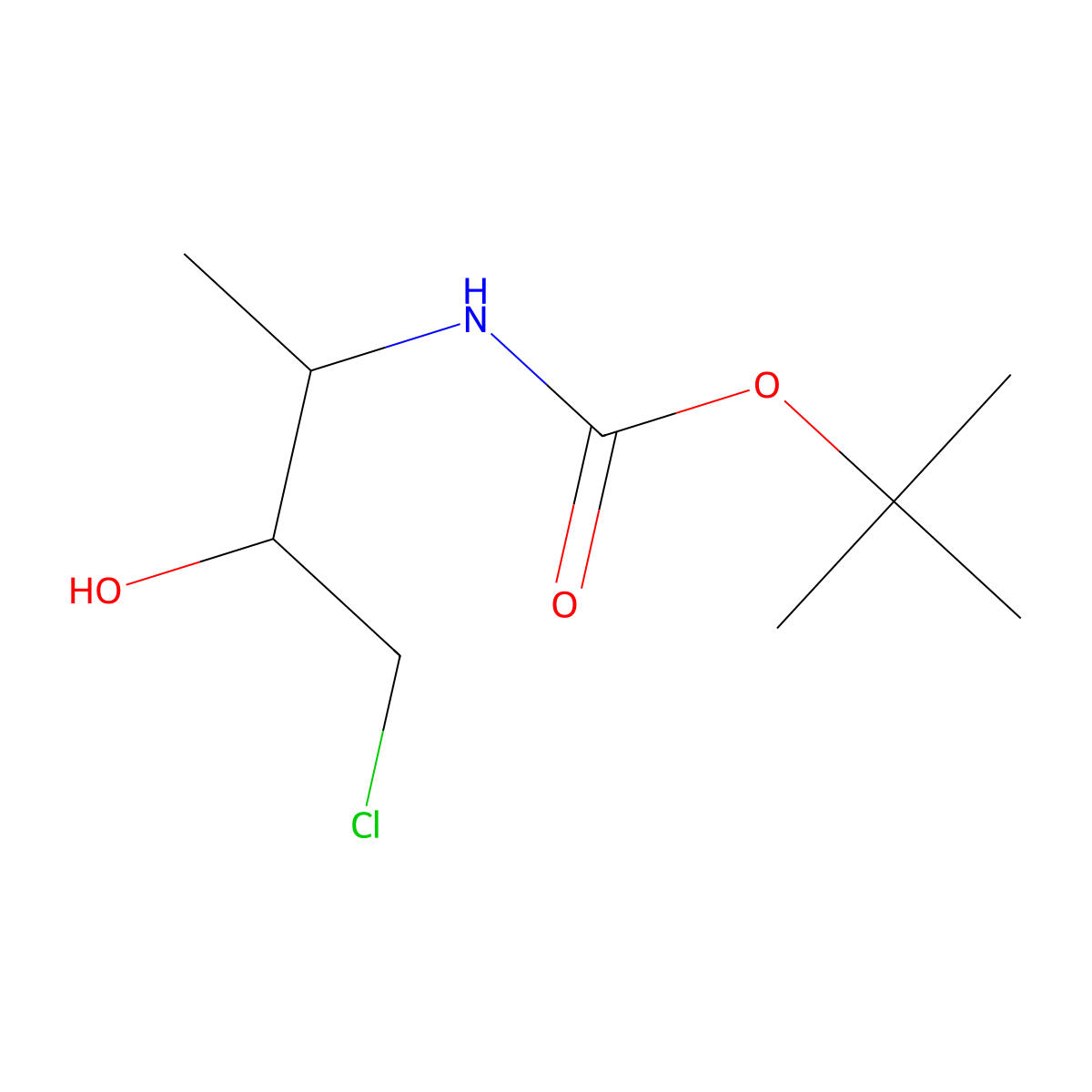tert-Butyl ((2S,3S)-4-chloro-3-hydroxybutan-2-yl)carbamate molecular structure, CAS 545375-08-4