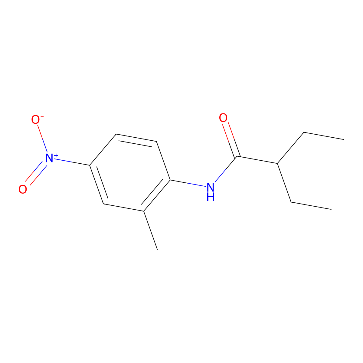 2-ethyl-N-(2-methyl-4-nitrophenyl)butanamide molecular structure, CAS 545380-60-7