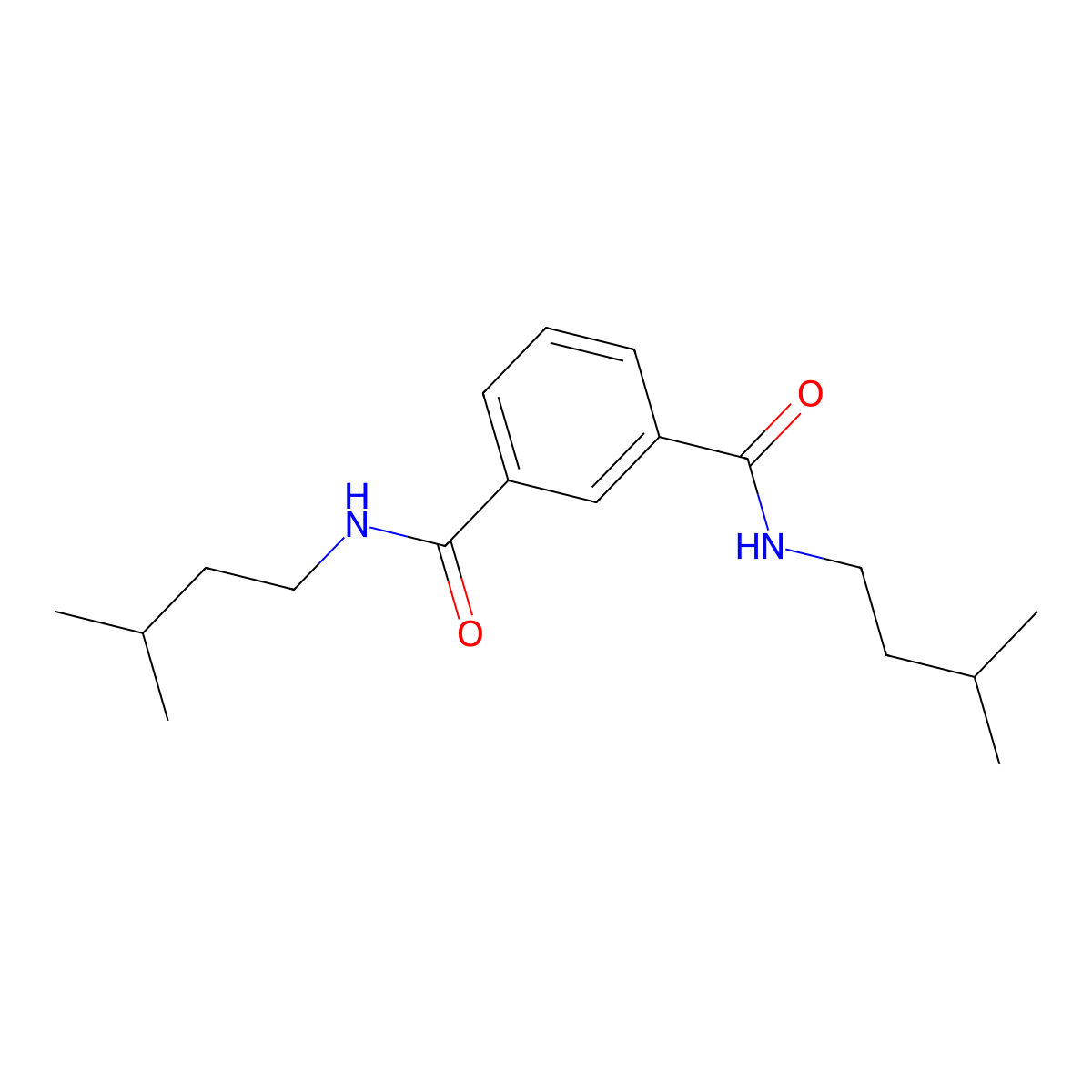 1-N,3-N-bis(3-methylbutyl)benzene-1,3-dicarboxamide molecular structure, CAS 545380-94-7