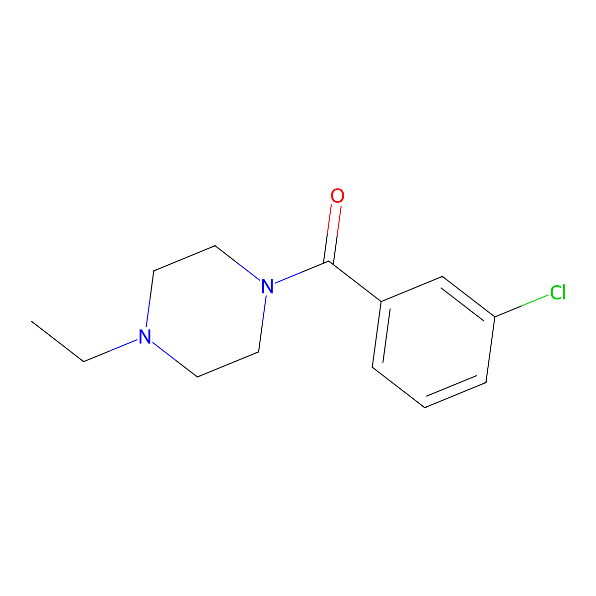 1-(3-Chlorobenzoyl)-4-ethylpiperazine molecular structure, CAS 545381-62-2