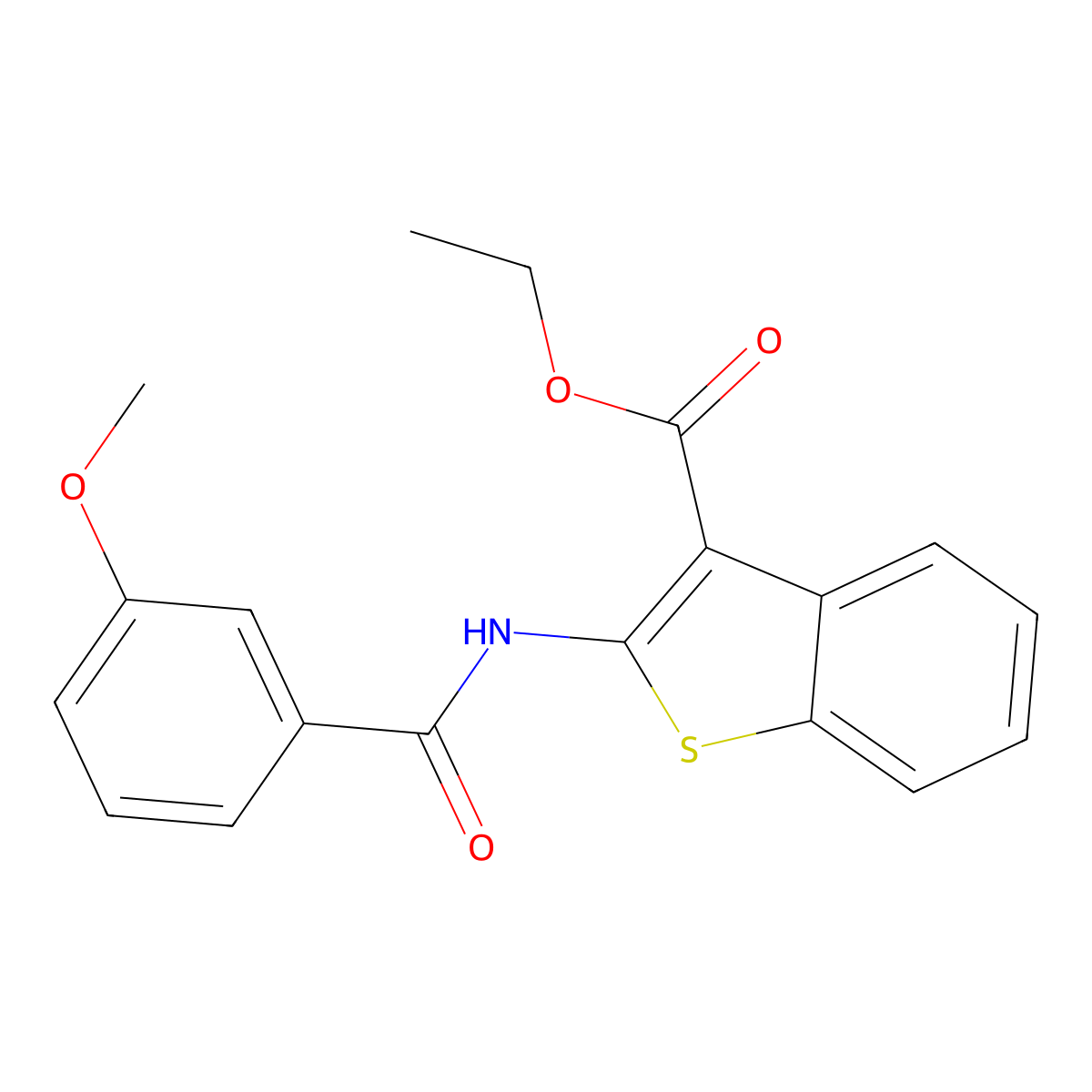 Ethyl 2-(3-methoxybenzamido)benzo[b]thiophene-3-carboxylate molecular structure, CAS 545381-83-7
