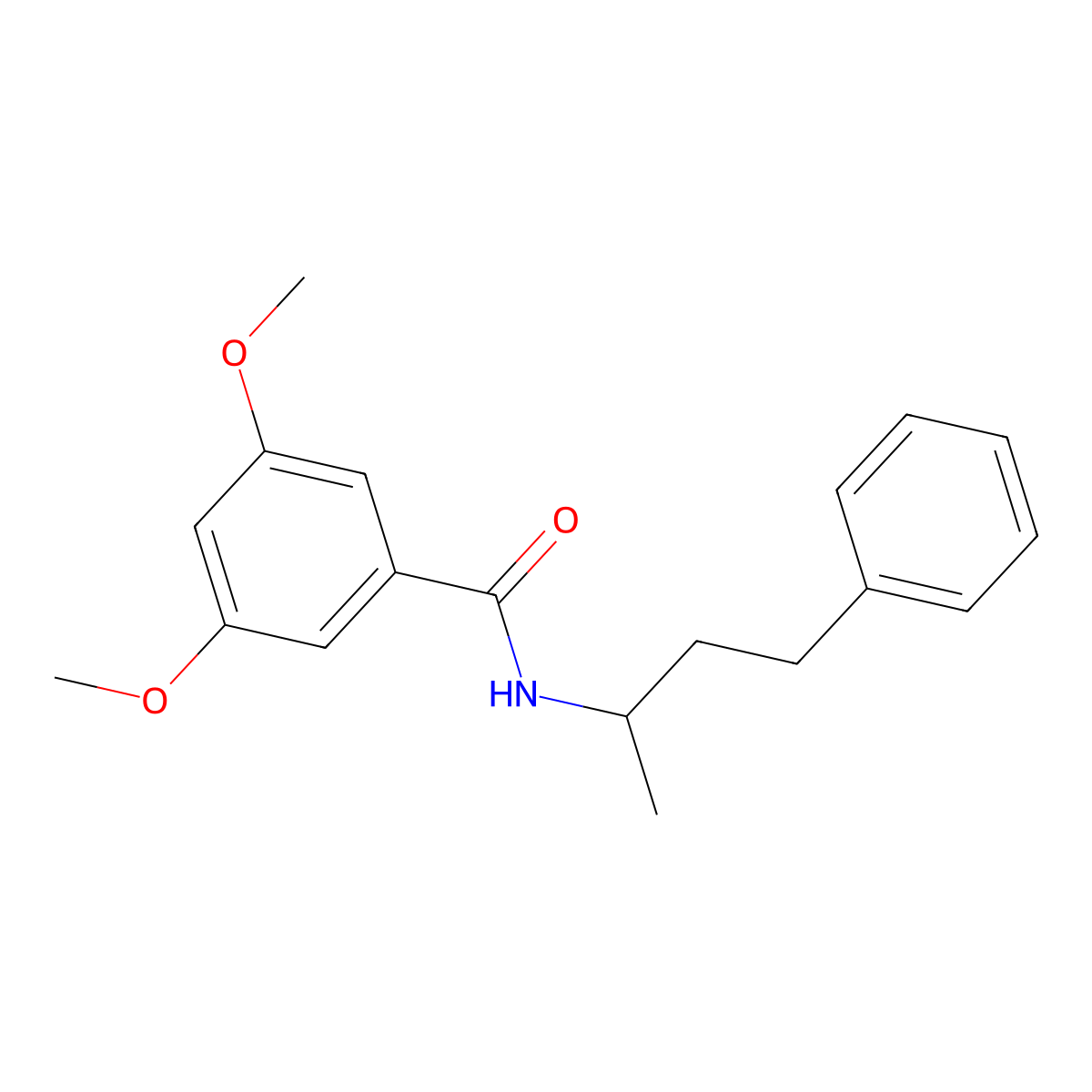 3,5-dimethoxy-N-(4-phenylbutan-2-yl)benzamide molecular structure, CAS 545381-91-7