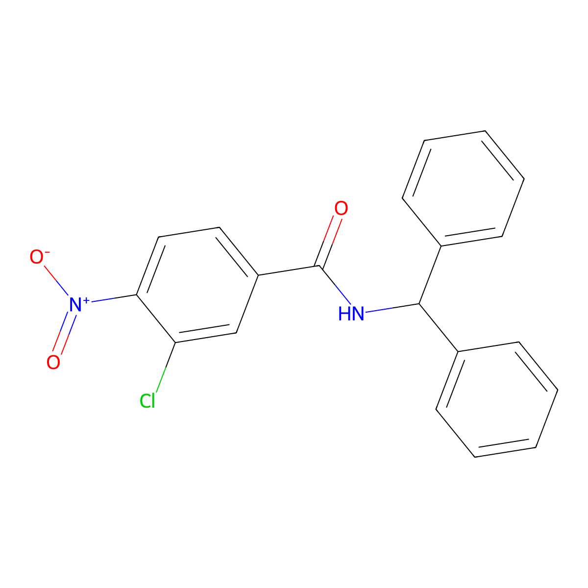 N-benzhydryl-3-chloro-4-nitrobenzamide molecular structure, CAS 545382-21-6