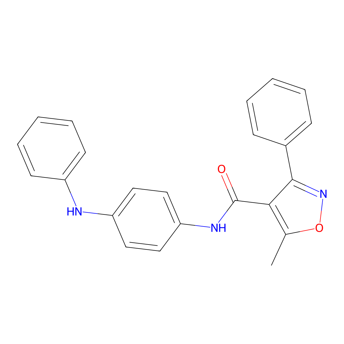 N-(4-anilinophenyl)-5-methyl-3-phenyl-1,2-oxazole-4-carboxamide molecular structure, CAS 545383-31-1