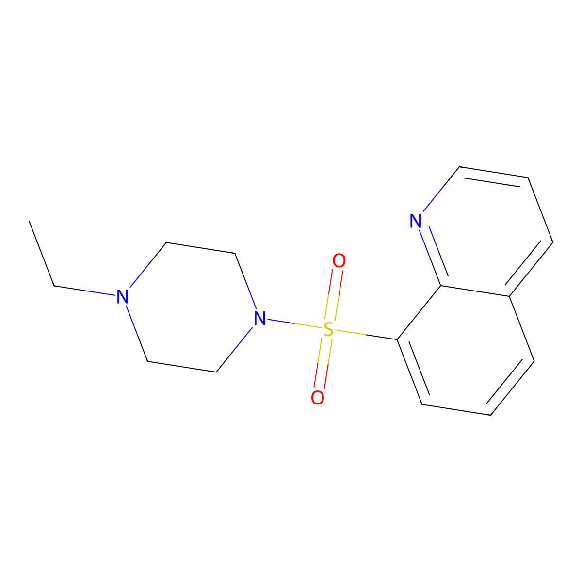 8-(4-Ethylpiperazin-1-yl)sulfonylquinoline molecular structure, CAS 545383-43-5