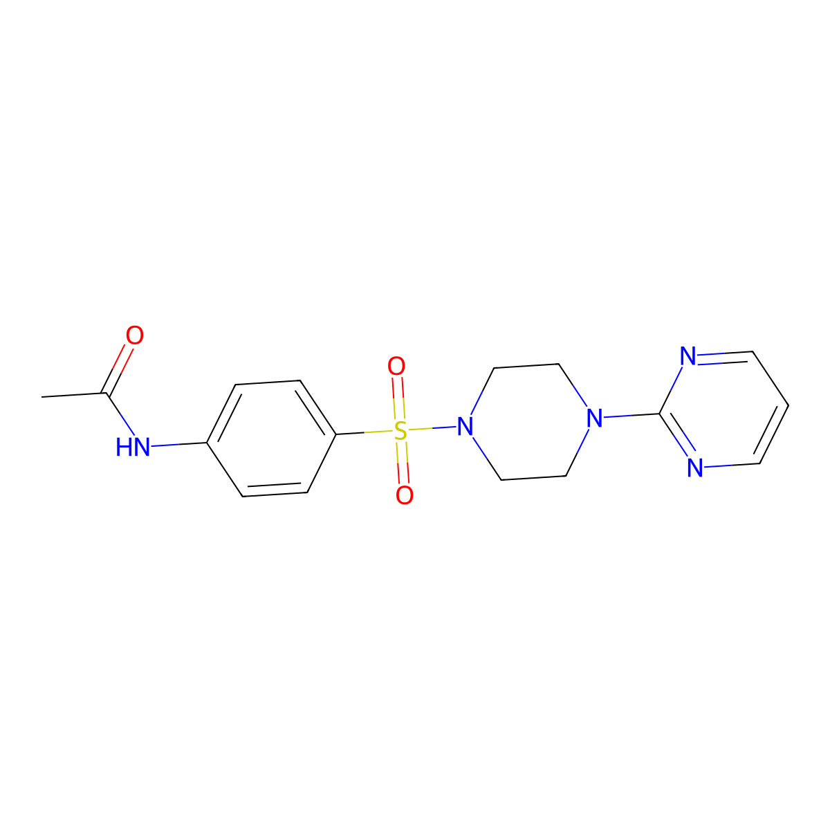 N-(4-{[4-(pyrimidin-2-yl)piperazin-1-yl]sulfonyl}phenyl)acetamide molecular structure, CAS 545383-46-8
