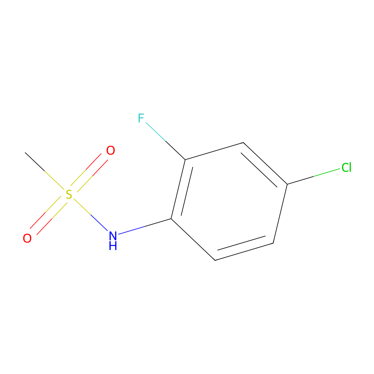N-(4-chloro-2-fluorophenyl)methanesulfonamide molecular structure, CAS 545384-21-2