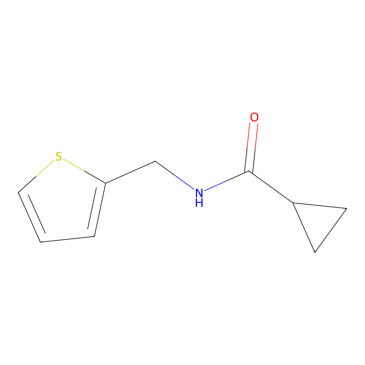 N-[(thiophen-2-yl)methyl]cyclopropanecarboxamide molecular structure, CAS 545385-20-4