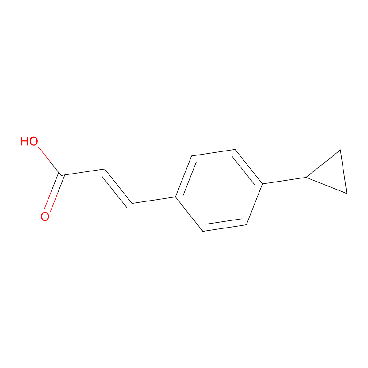 3-(4-Cyclopropylphenyl)prop-2-enoic acid molecular structure, CAS 545393-80-4