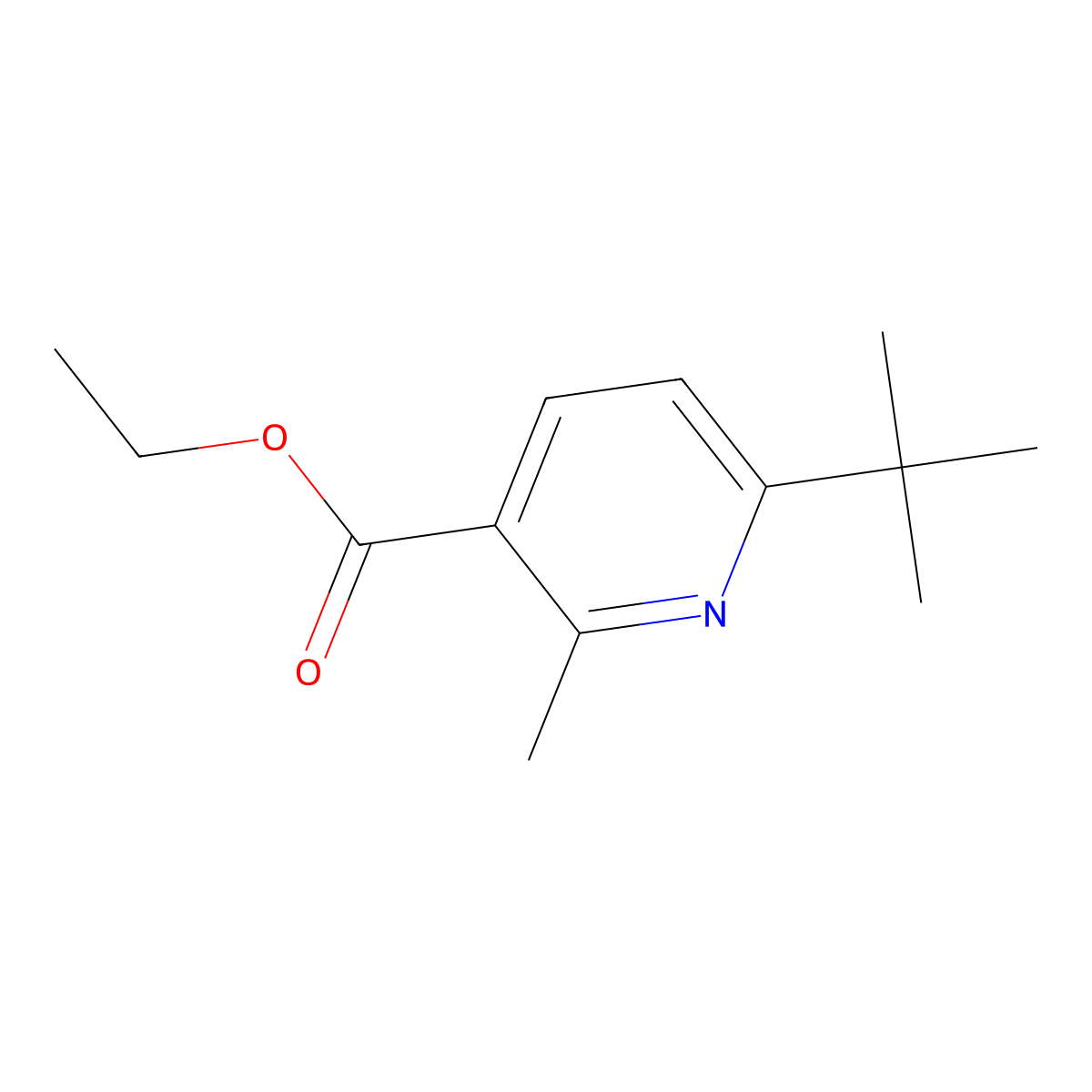 Ethyl 6-(tert-butyl)-2-methylnicotinate molecular structure, CAS 545394-60-3