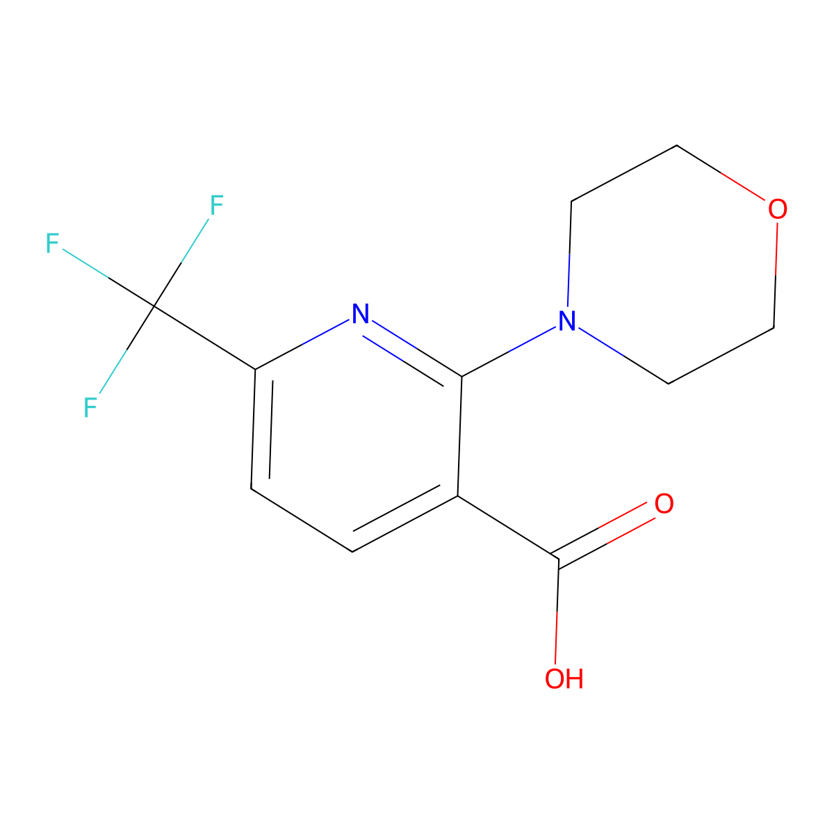 2-Morpholino-6-(trifluoromethyl)nicotinic acid molecular structure, CAS 545395-42-4