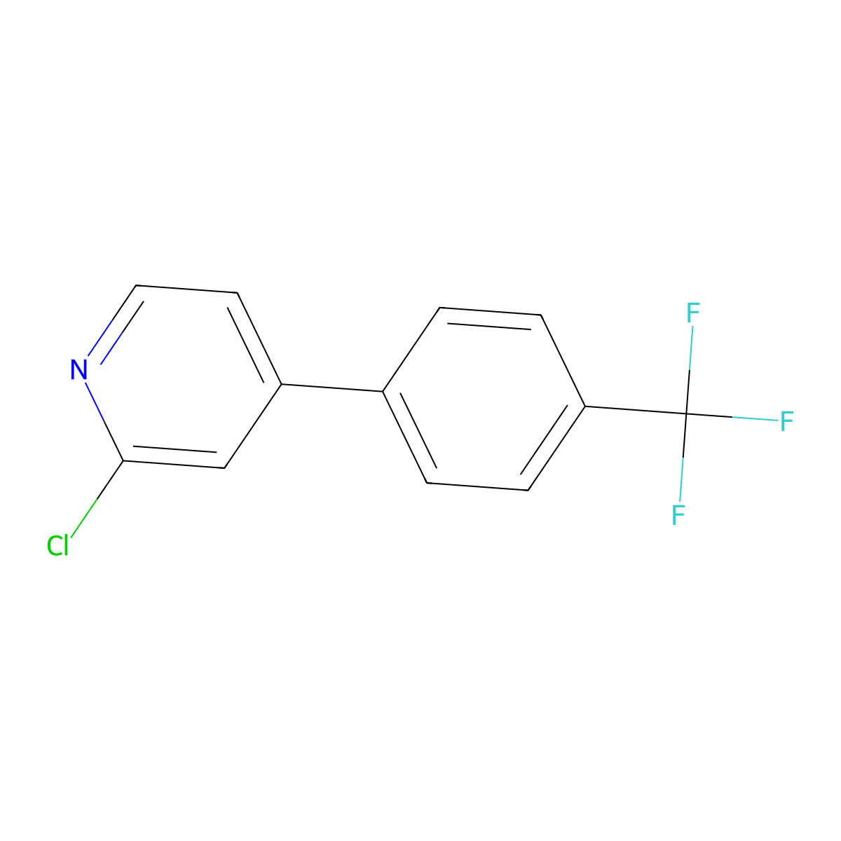 2-Chloro-4-(4-trifluoromethylphenyl)pyridine molecular structure, CAS 545396-54-1