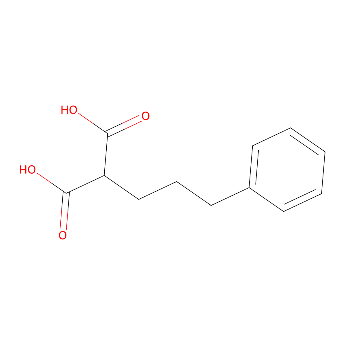 Propanedioic acid, 2-(3-phenylpropyl)- molecular structure, CAS 5454-06-8