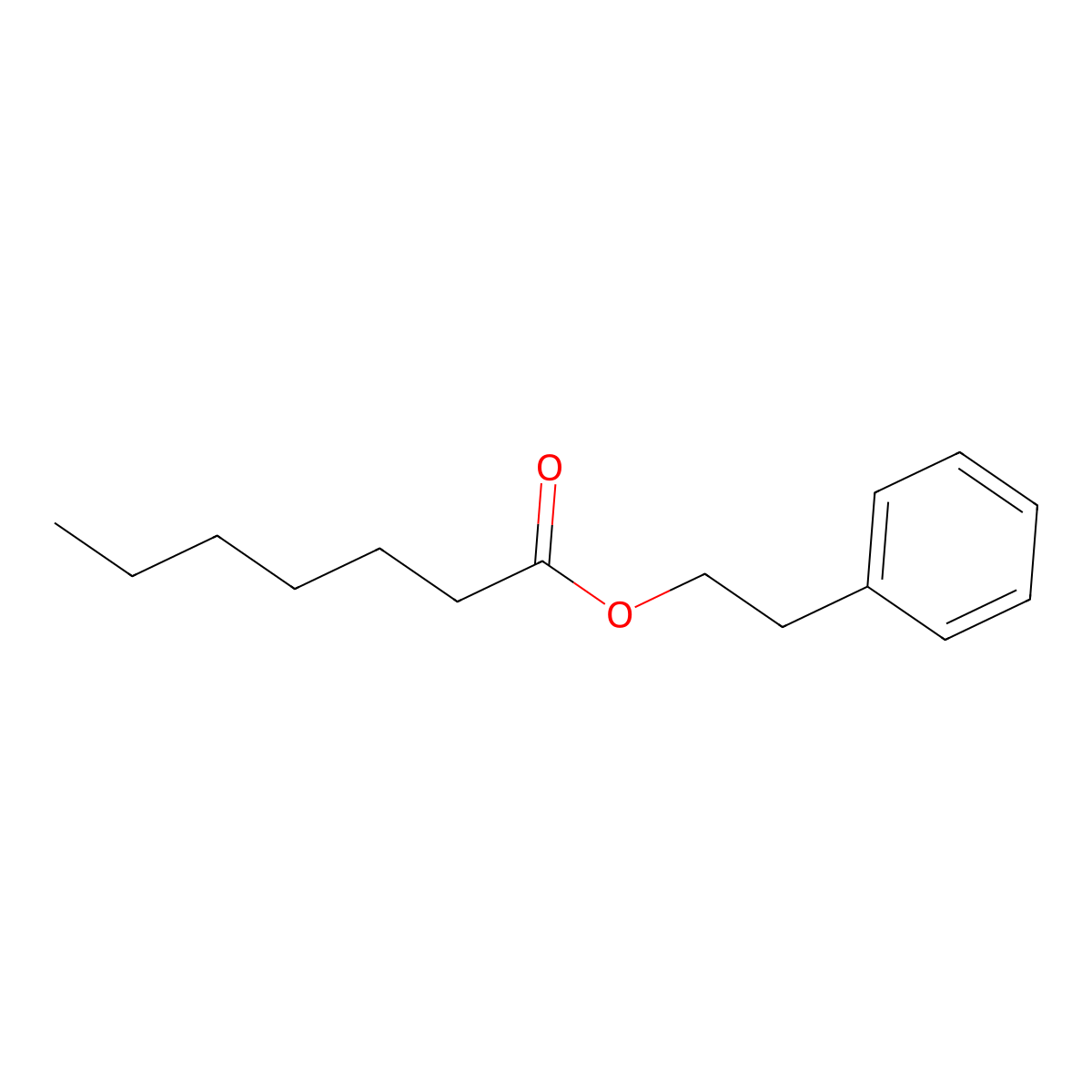 Heptanoic acid, 2-phenylethyl ester molecular structure, CAS 5454-11-5
