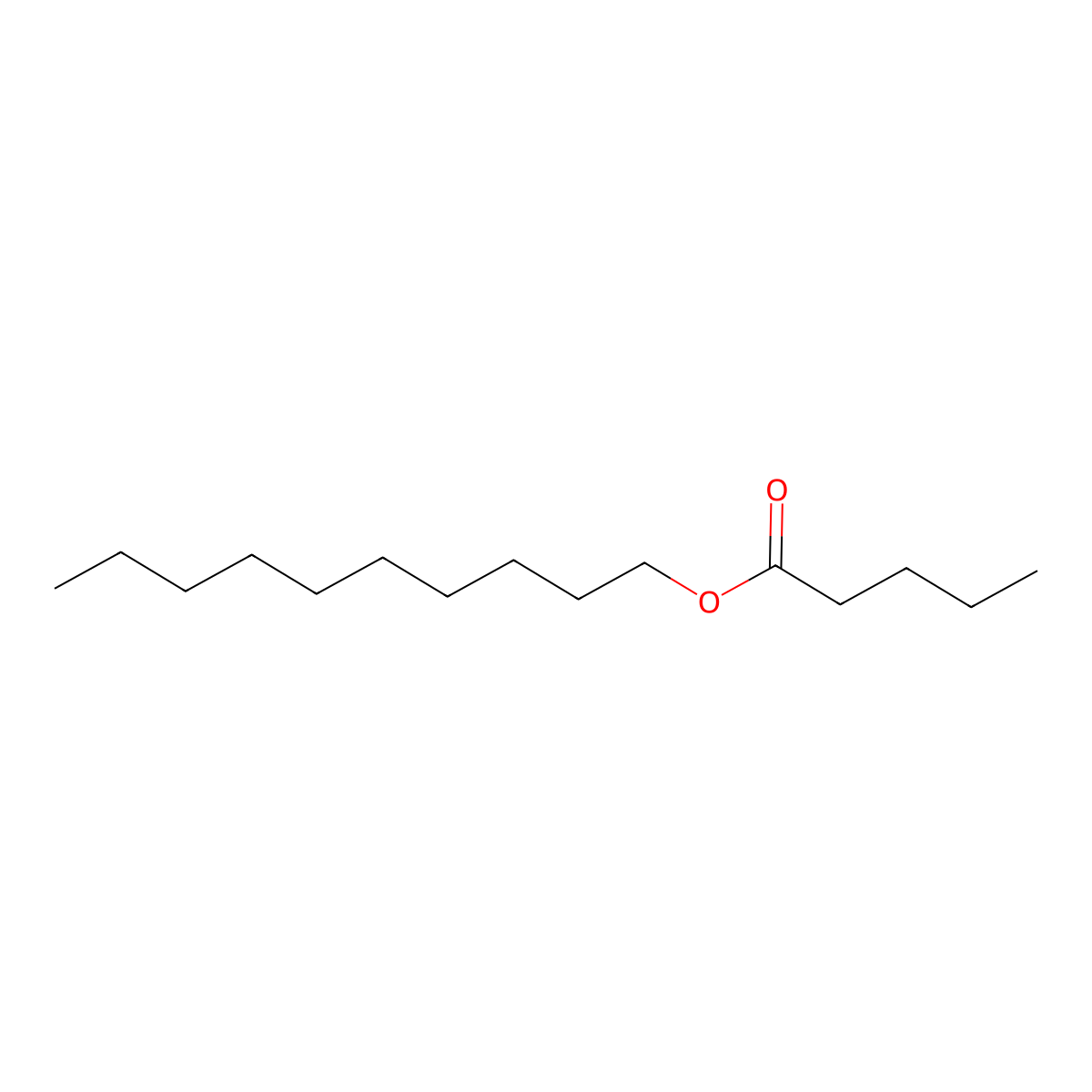Decyl valerate molecular structure, CAS 5454-12-6