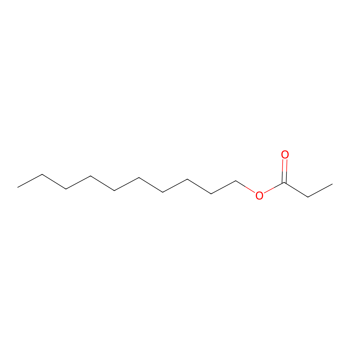 Decyl propionate molecular structure, CAS 5454-19-3