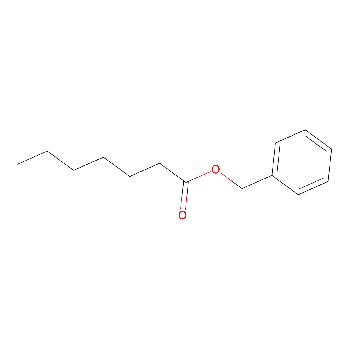 Phenylmethyl heptanoate molecular structure, CAS 5454-21-7