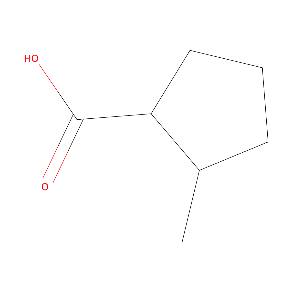2-Methylcyclopentane-1-carboxylic acid molecular structure, CAS 5454-78-4