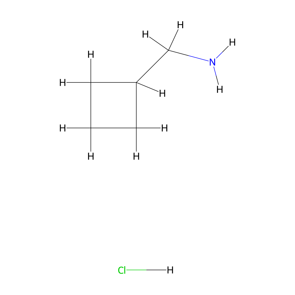 1-Cyclobutylmethanamine hydrochloride molecular structure, CAS 5454-82-0