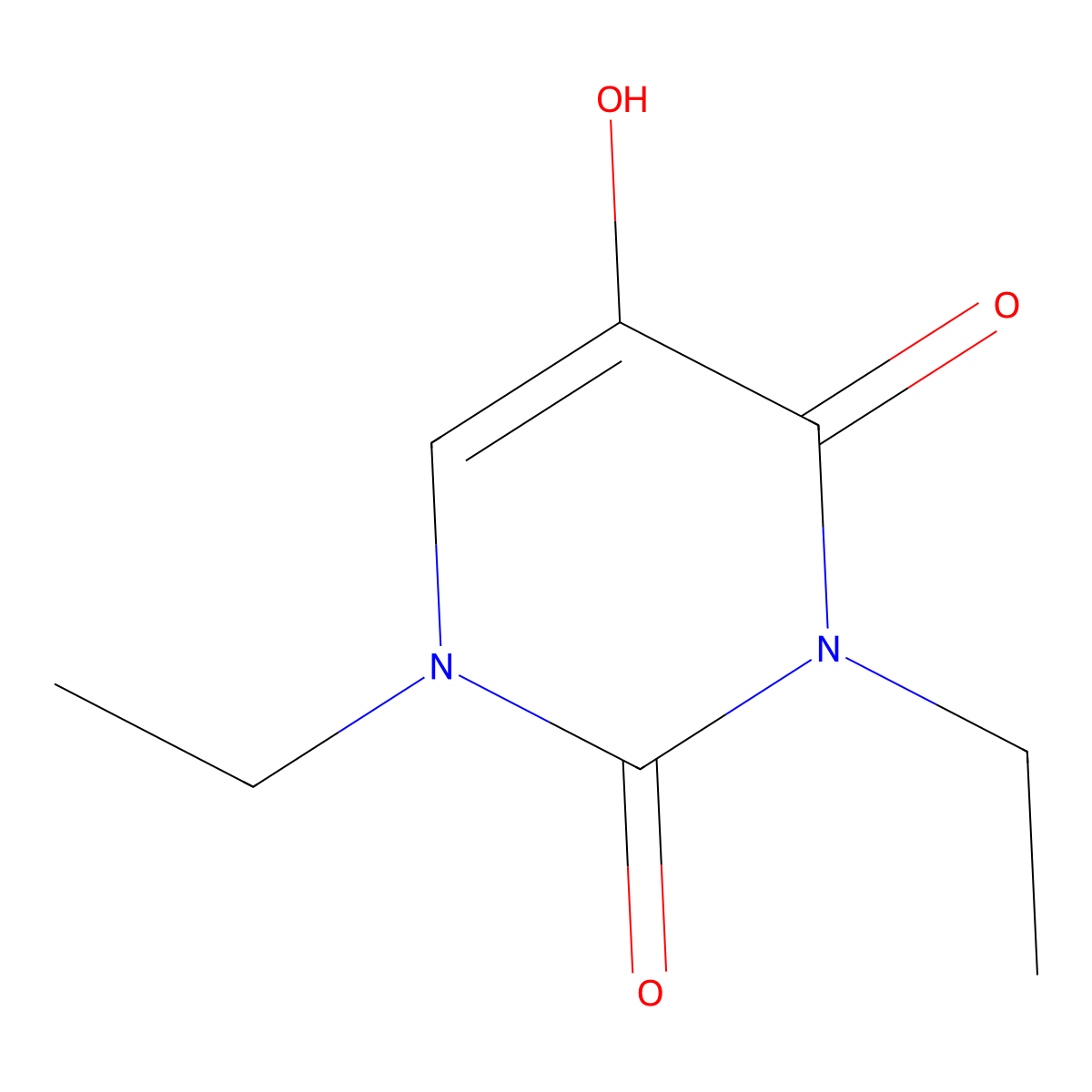 1,3-Diethyl-5-hydroxy-1,2,3,4-tetrahydropyrimidine-2,4-dione molecular structure, CAS 545402-40-2