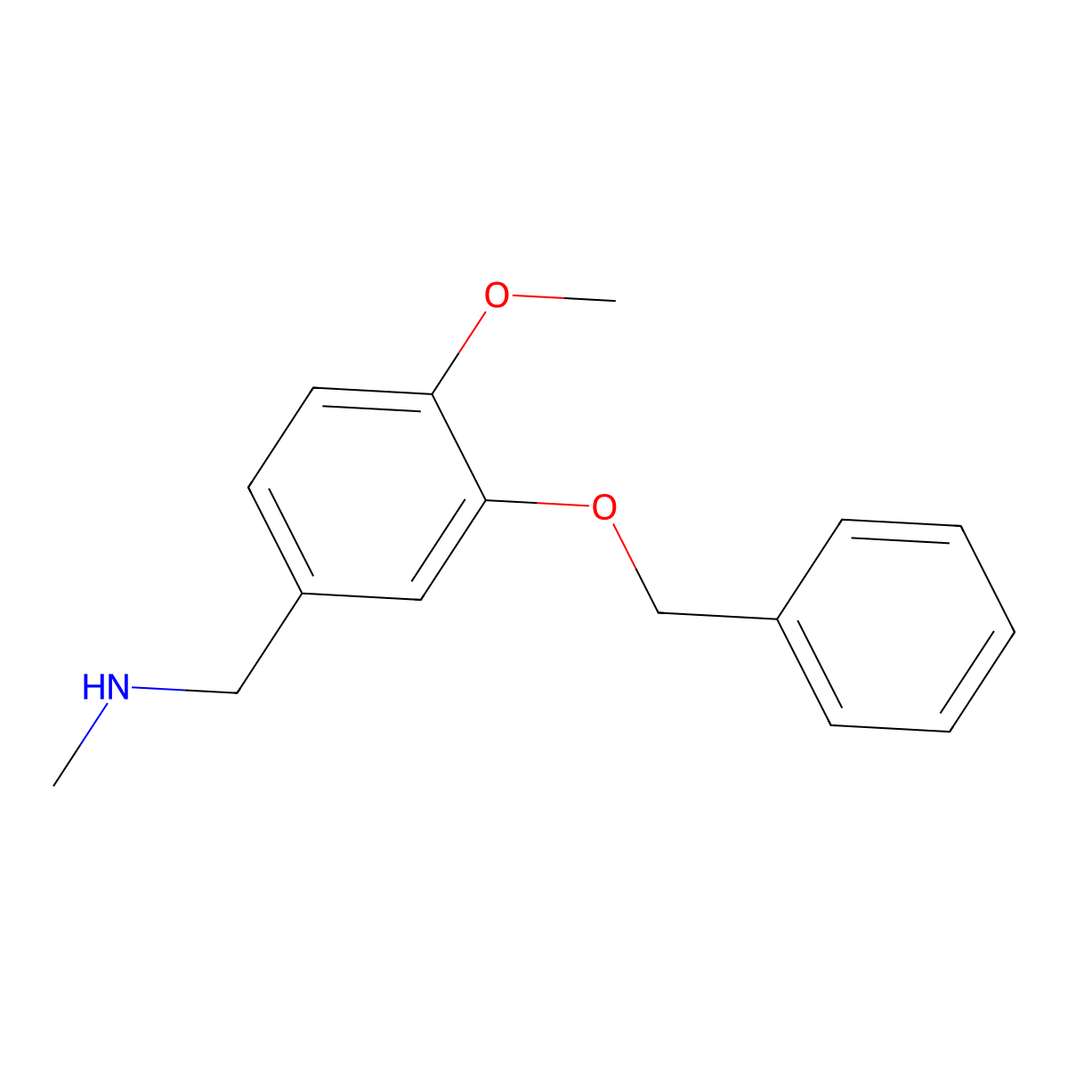 4-Methoxy-N-methyl-3-(phenylmethoxy)benzenemethanamine molecular structure, CAS 54542-56-2