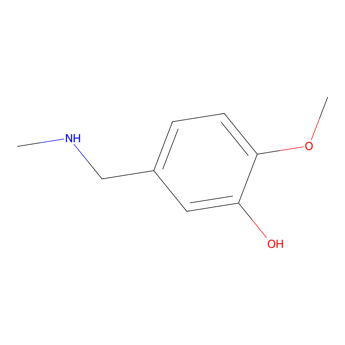 2-Methoxy-5-[(methylamino)methyl]phenol molecular structure, CAS 54542-57-3