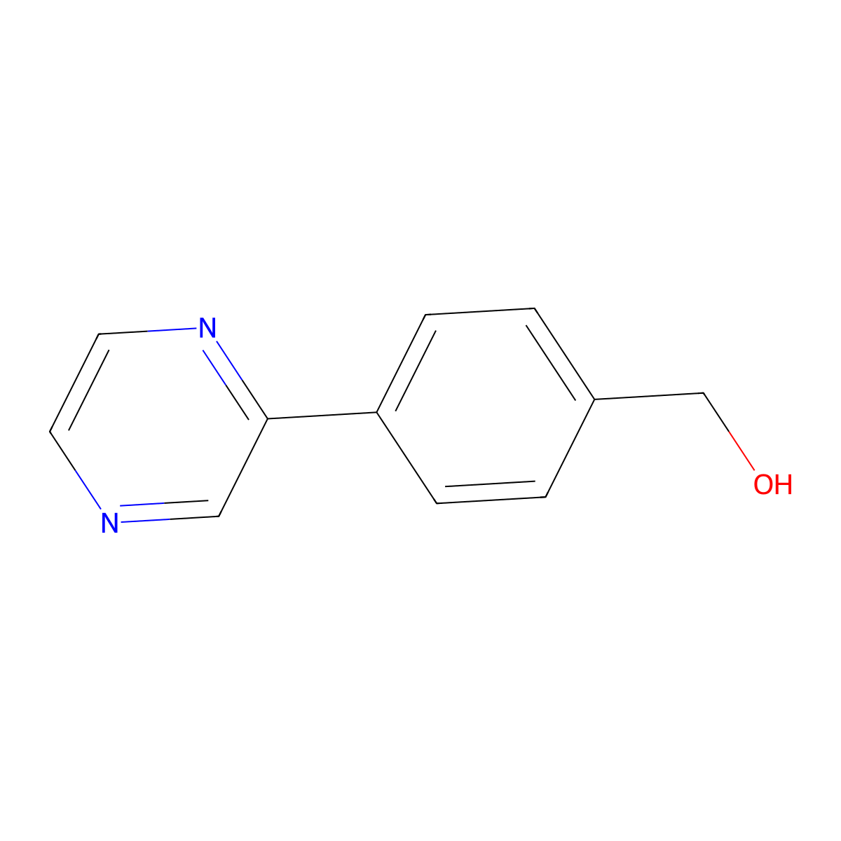 [4-(Pyrazin-2-yl)phenyl]methanol molecular structure, CAS 545421-49-6