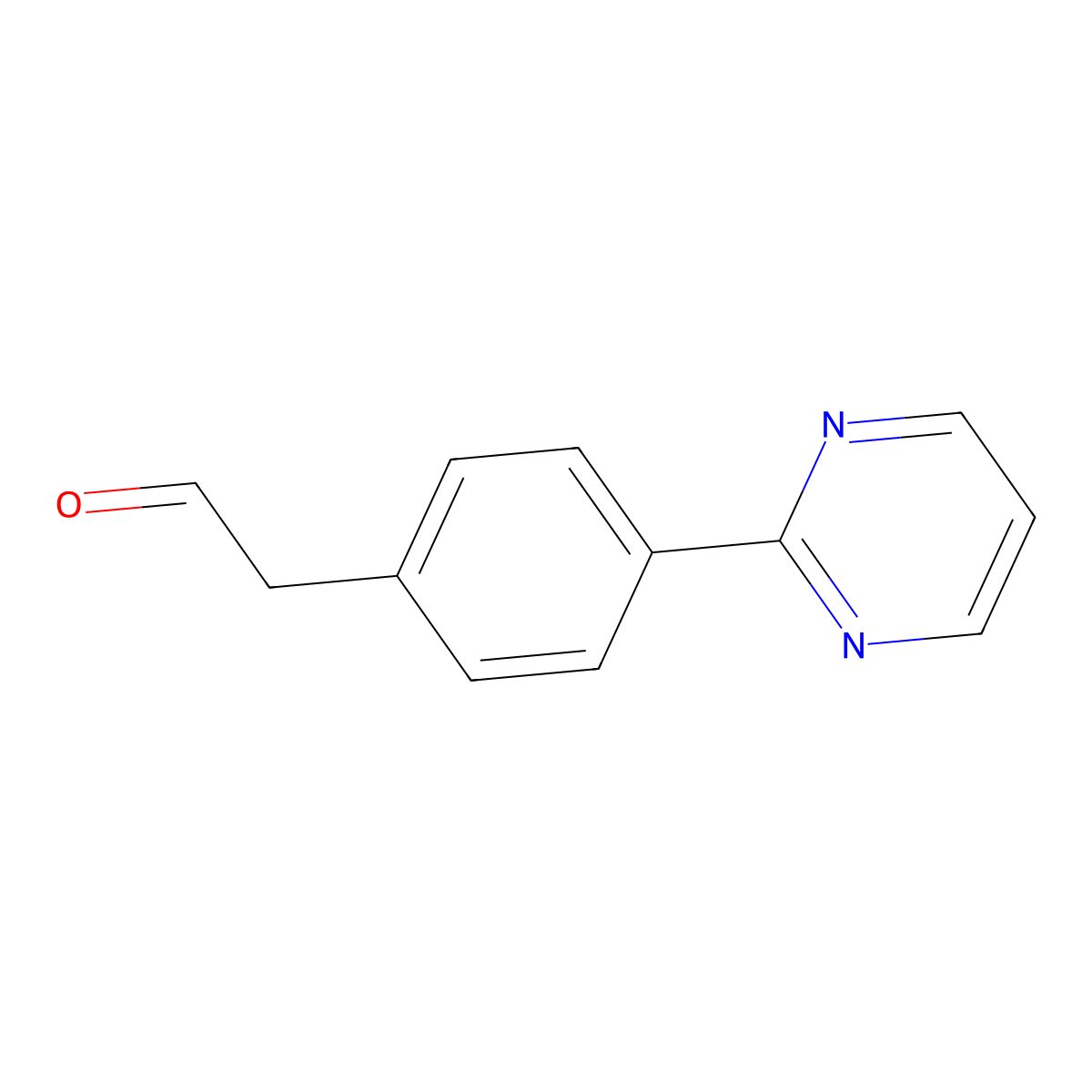 2-(4-(Pyrimidin-2-yl)phenyl)acetaldehyde molecular structure, CAS 545423-76-5