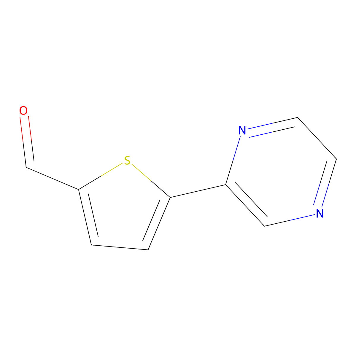 5-(Pyrazin-2-YL)thiophene-2-carbaldehyde molecular structure, CAS 545424-55-3