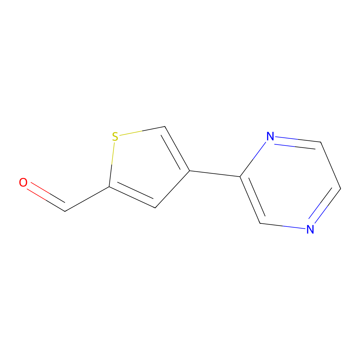 4-(Pyrazin-2-YL)thiophene-2-carbaldehyde molecular structure, CAS 545424-60-0