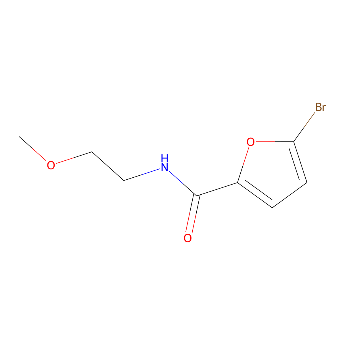 5-bromo-N-(2-methoxyethyl)furan-2-carboxamide molecular structure, CAS 545427-40-5