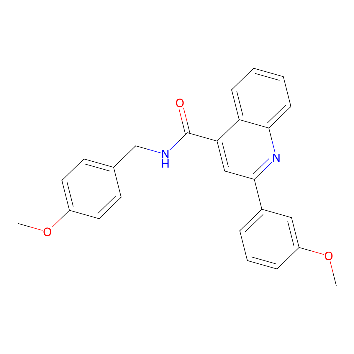 2-(3-methoxyphenyl)-N-[(4-methoxyphenyl)methyl]quinoline-4-carboxamide molecular structure, CAS 545427-53-0