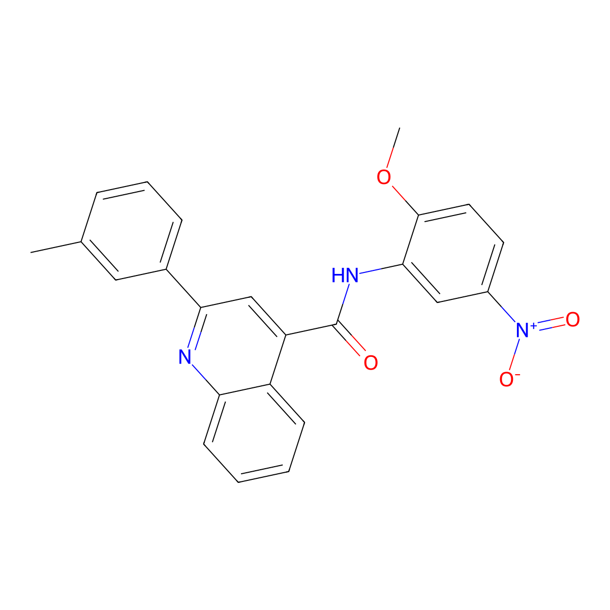 N-(2-methoxy-5-nitrophenyl)-2-(3-methylphenyl)quinoline-4-carboxamide molecular structure, CAS 545427-62-1