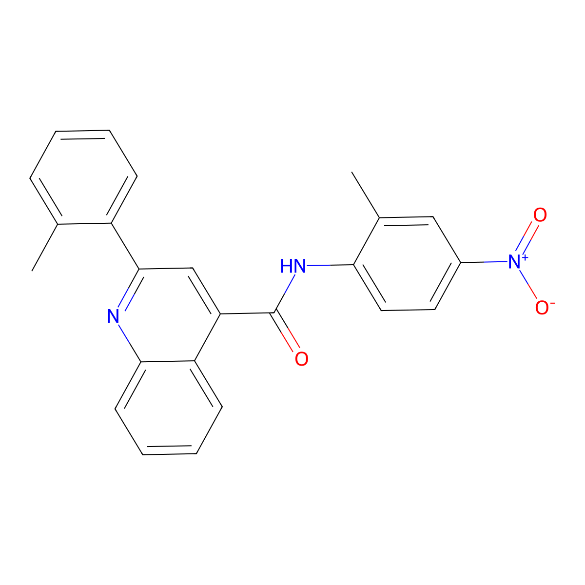 N-(2-methyl-4-nitrophenyl)-2-(2-methylphenyl)quinoline-4-carboxamide molecular structure, CAS 545427-70-1