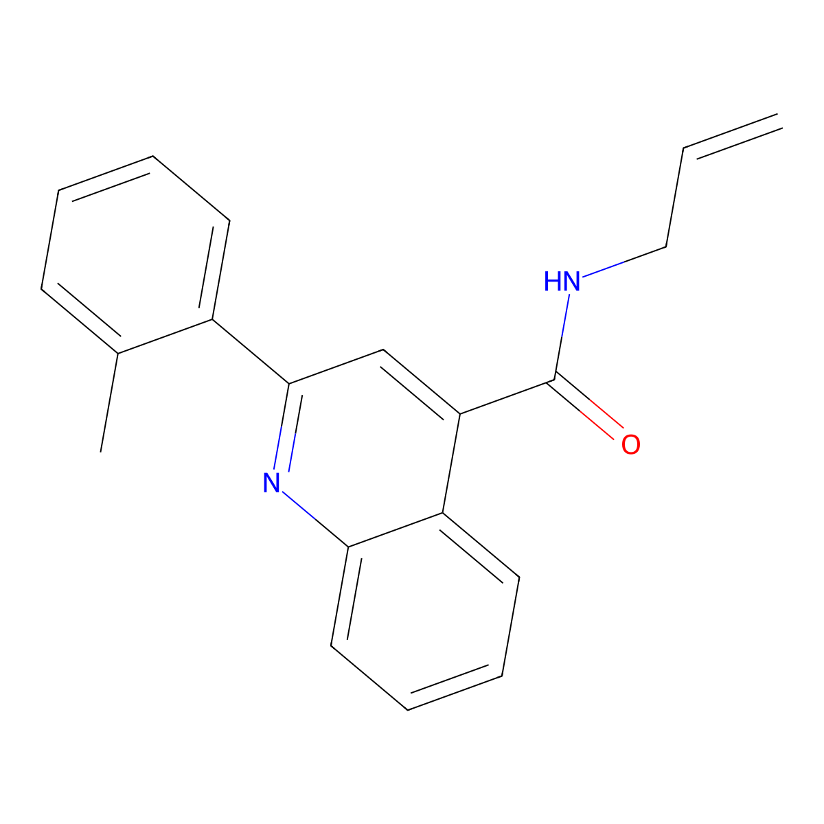 2-(2-methylphenyl)-N-prop-2-enylquinoline-4-carboxamide molecular structure, CAS 545427-72-3