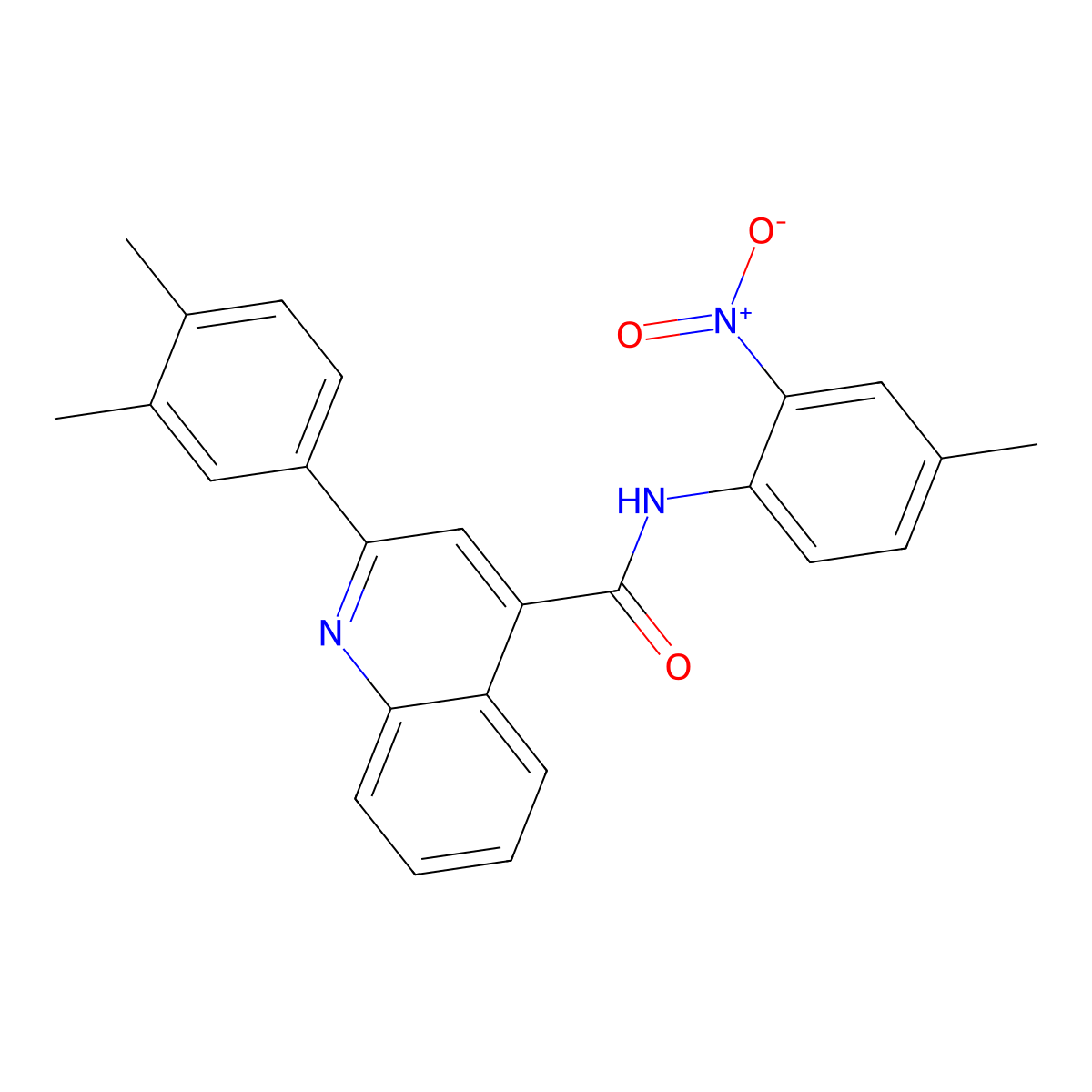 2-(3,4-dimethylphenyl)-N-(4-methyl-2-nitrophenyl)quinoline-4-carboxamide molecular structure, CAS 545427-75-6