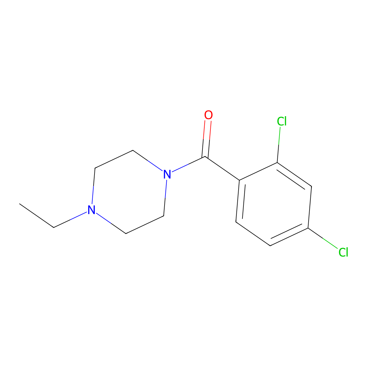 1-(2,4-Dichlorobenzoyl)-4-ethylpiperazine molecular structure, CAS 545429-45-6
