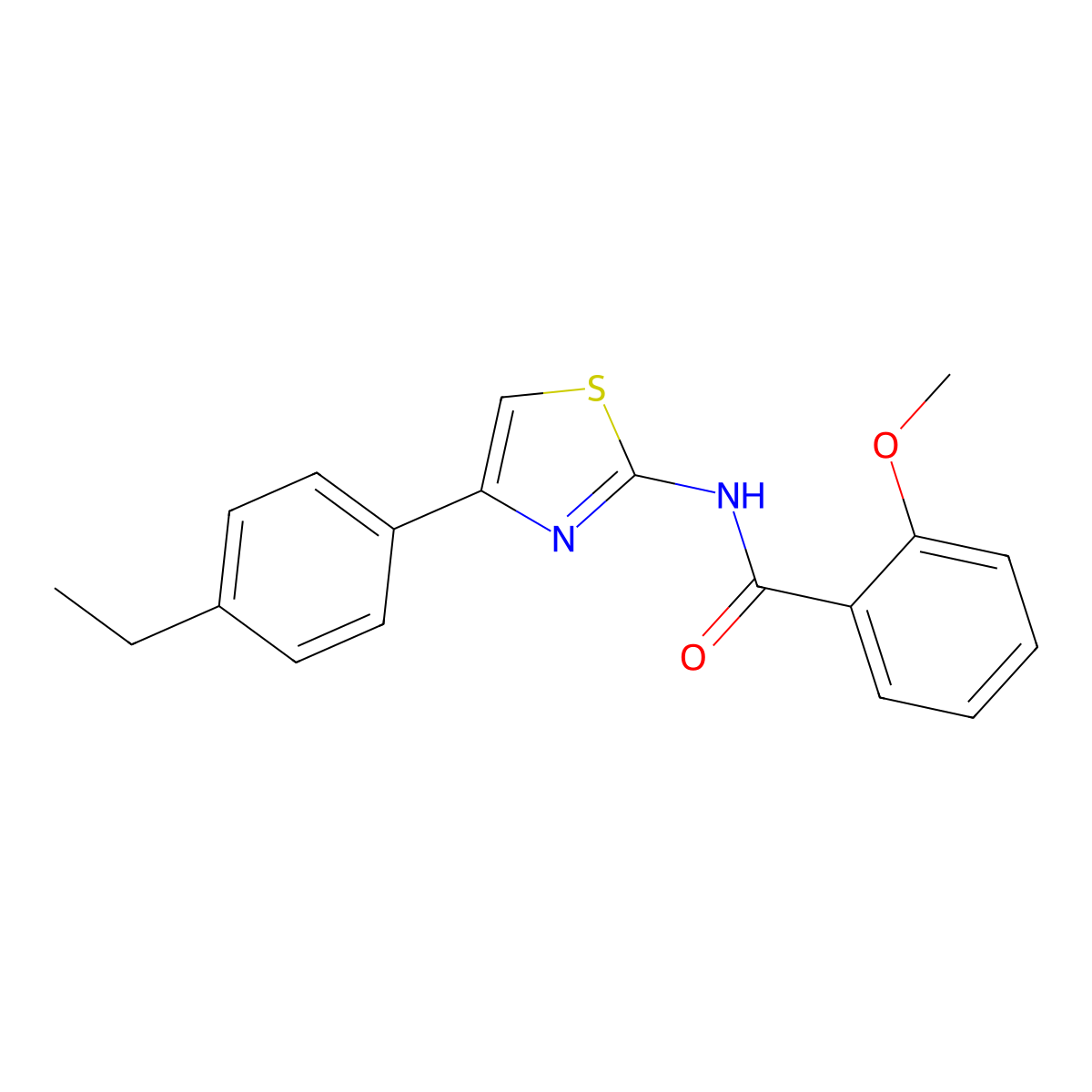 N-[4-(4-ethylphenyl)-1,3-thiazol-2-yl]-2-methoxybenzamide molecular structure, CAS 545429-63-8