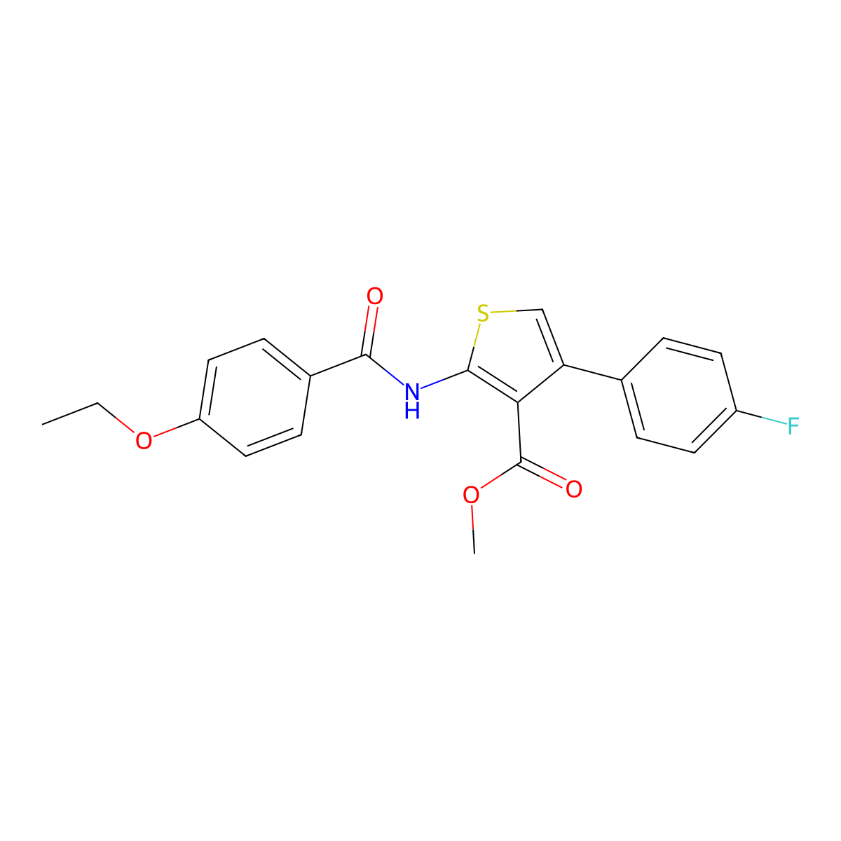 Methyl 2-[(4-ethoxybenzoyl)amino]-4-(4-fluorophenyl)thiophene-3-carboxylate molecular structure, CAS 545429-76-3
