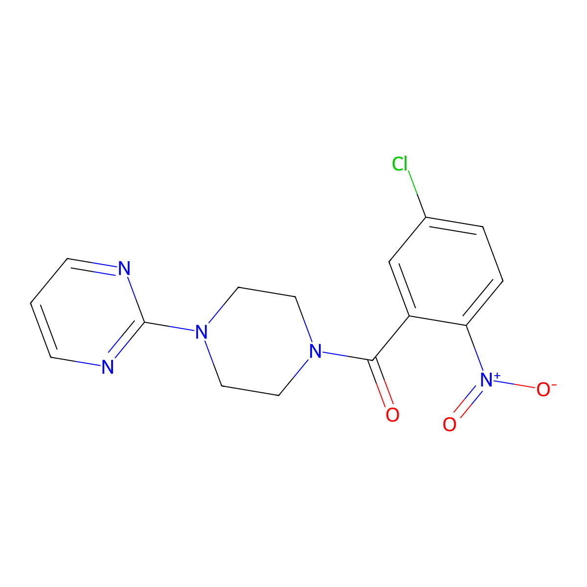(5-Chloro-2-nitrophenyl)-(4-pyrimidin-2-ylpiperazin-1-yl)methanone molecular structure, CAS 545429-94-5