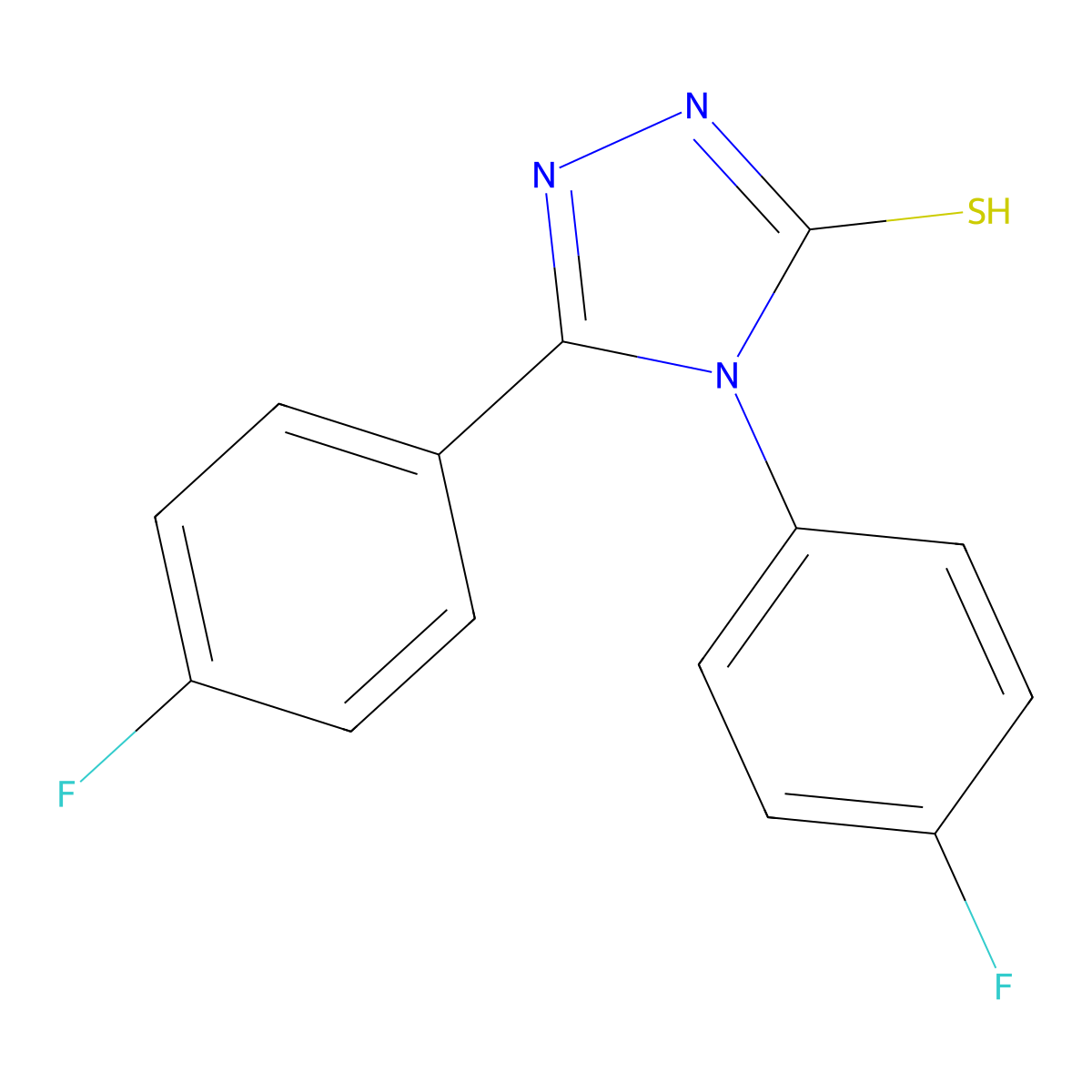 4,5-bis(4-fluorophenyl)-4H-1,2,4-triazole-3-thiol molecular structure, CAS 54543-38-3