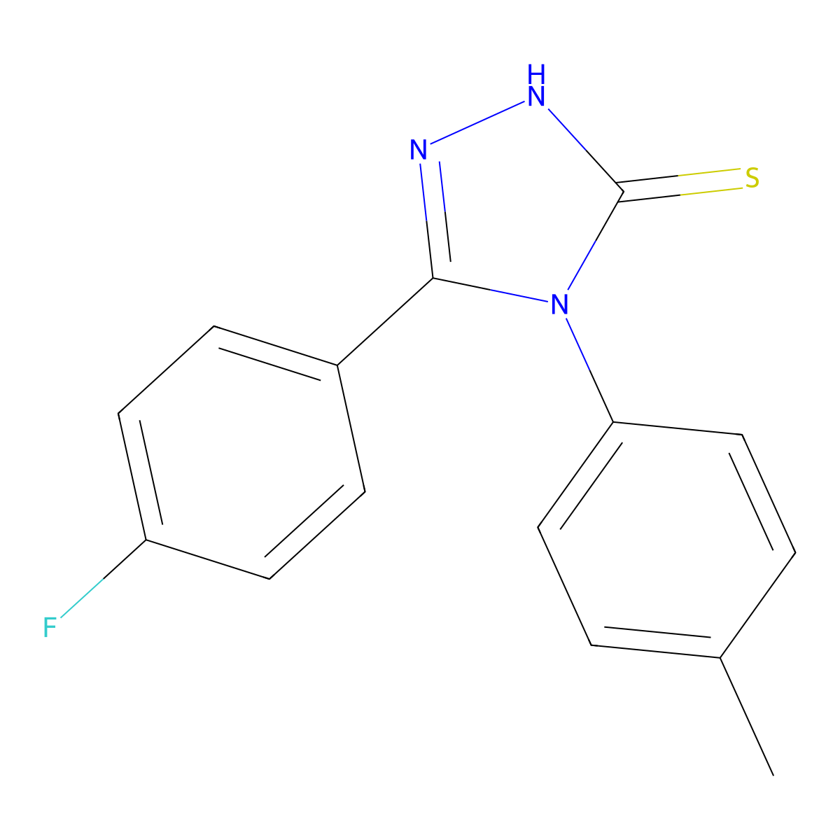 5-(4-fluorophenyl)-4-(4-methylphenyl)-4H-1,2,4-triazole-3-thiol molecular structure, CAS 54543-42-9