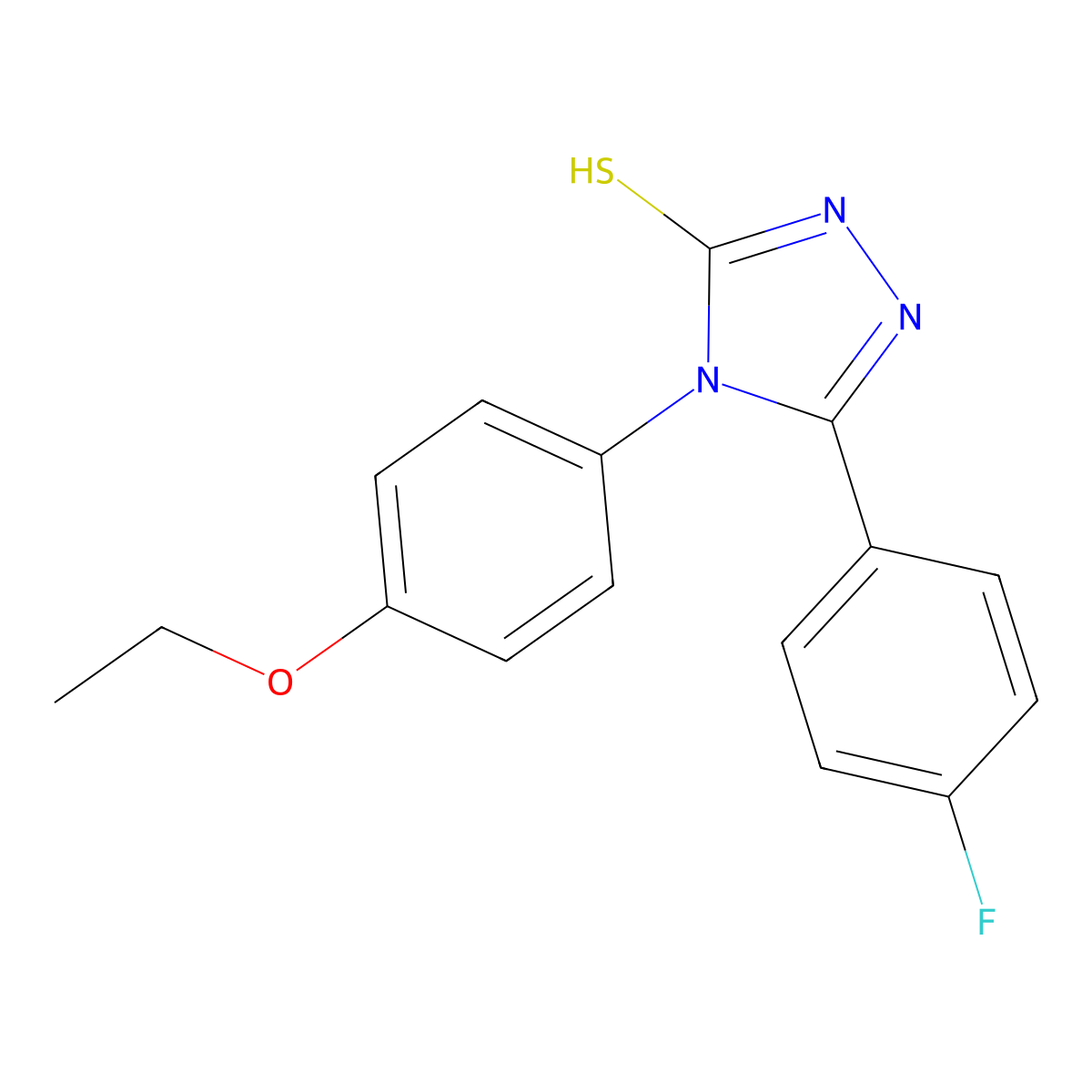 4-(4-ethoxyphenyl)-5-(4-fluorophenyl)-4H-1,2,4-triazole-3-thiol molecular structure, CAS 54543-43-0