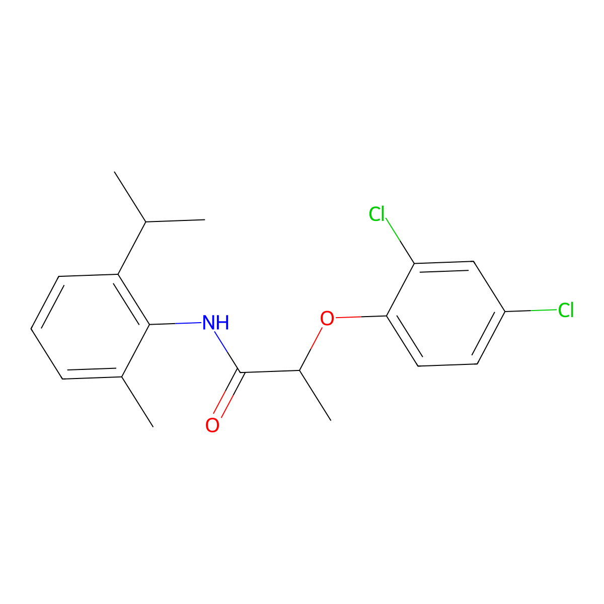 2-(2,4-dichlorophenoxy)-N-(2-methyl-6-propan-2-ylphenyl)propanamide molecular structure, CAS 545430-35-1