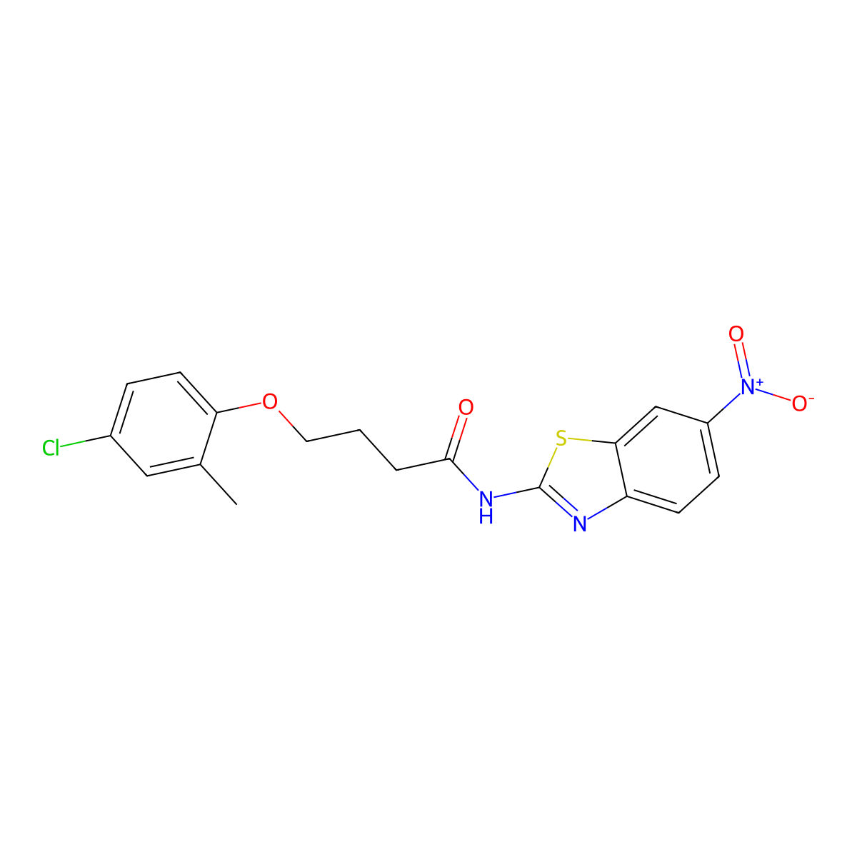 4-(4-chloro-2-methylphenoxy)-N-(6-nitro-1,3-benzothiazol-2-yl)butanamide molecular structure, CAS 545430-46-4
