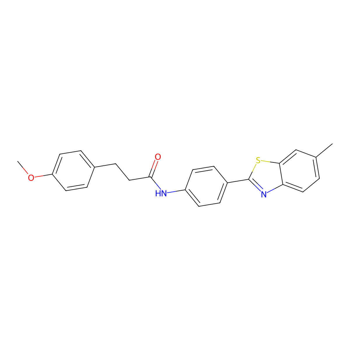 3-(4-methoxyphenyl)-N-[4-(6-methyl-1,3-benzothiazol-2-yl)phenyl]propanamide molecular structure, CAS 545430-70-4