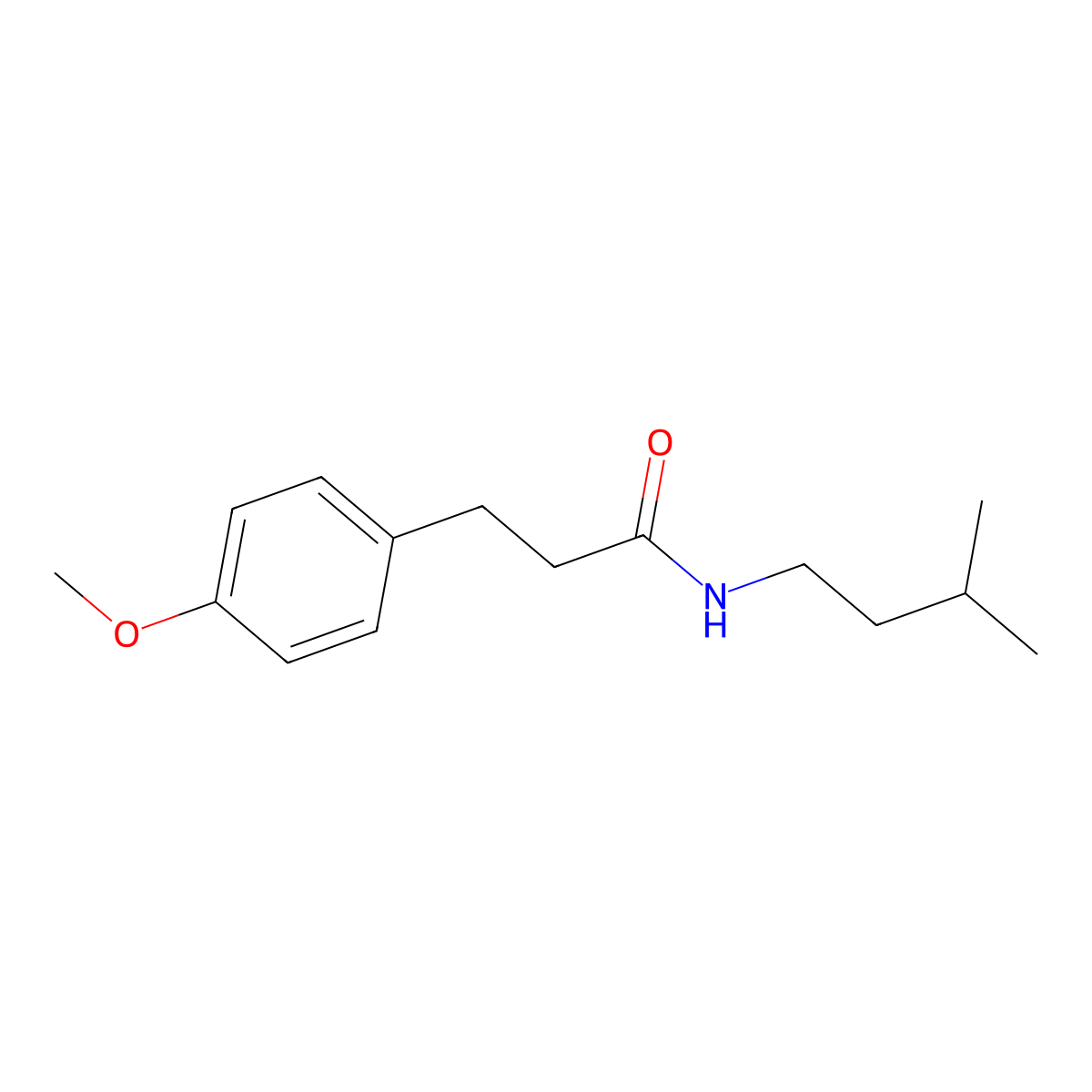 3-(4-methoxyphenyl)-N-(3-methylbutyl)propanamide molecular structure, CAS 545430-76-0