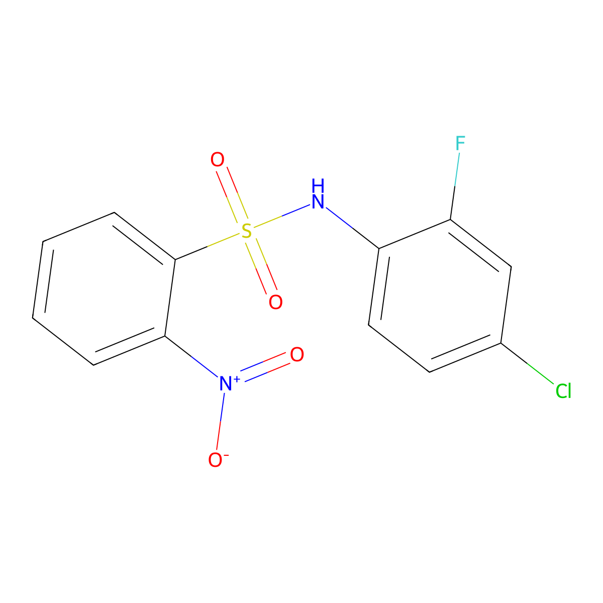 N-(4-chloro-2-fluorophenyl)-2-nitrobenzenesulfonamide molecular structure, CAS 545430-99-7