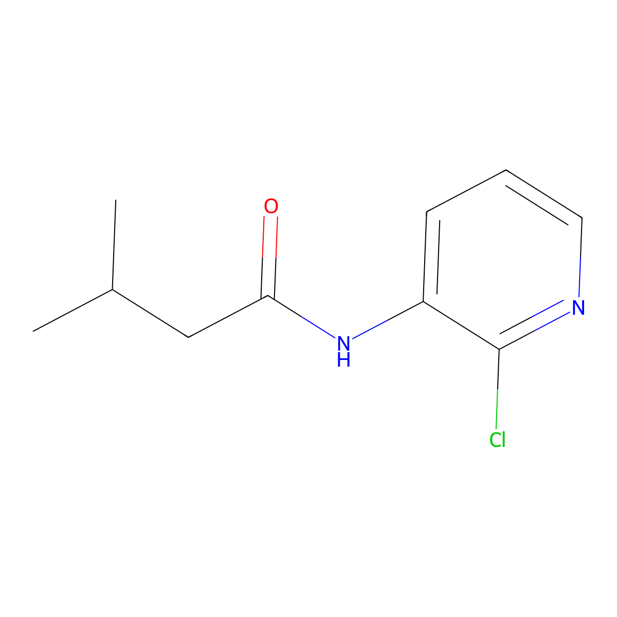 N-(2-chloropyridin-3-yl)-3-methylbutanamide molecular structure, CAS 545432-10-8