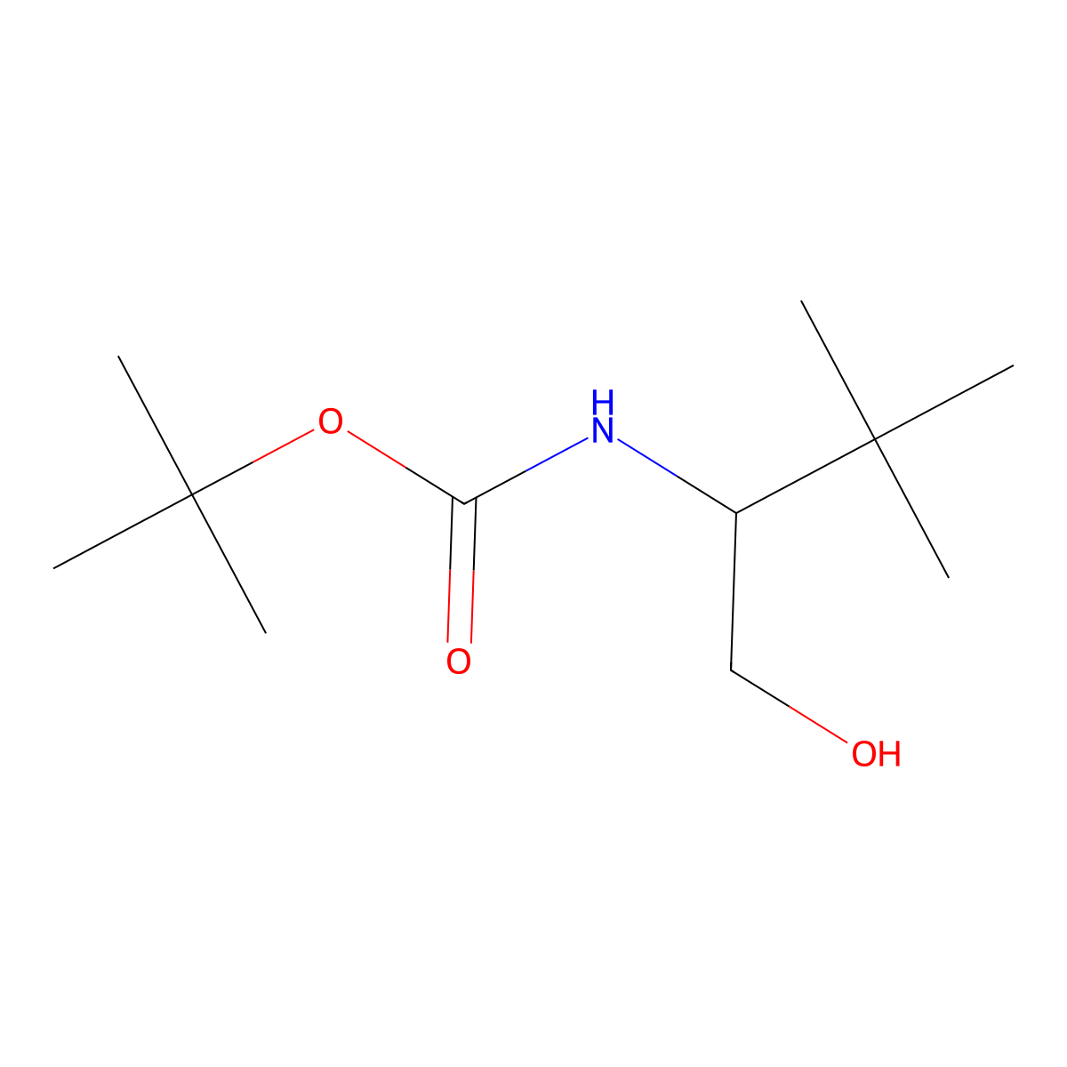tert-Butyl (1-hydroxy-3,3-dimethylbutan-2-yl)carbamate molecular structure, CAS 545433-63-4